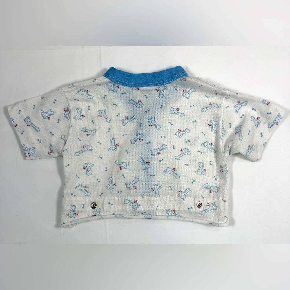 JC PENNEY Toddletime 70s-80s Vintage Baby Boys' Giraffe‎ Button Up Sleepshirt 3